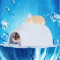 summer pet hamster ceramic cooling house nest ceramic adorable hut cooling hideout cage nest sleeping bed ice cushion cooler