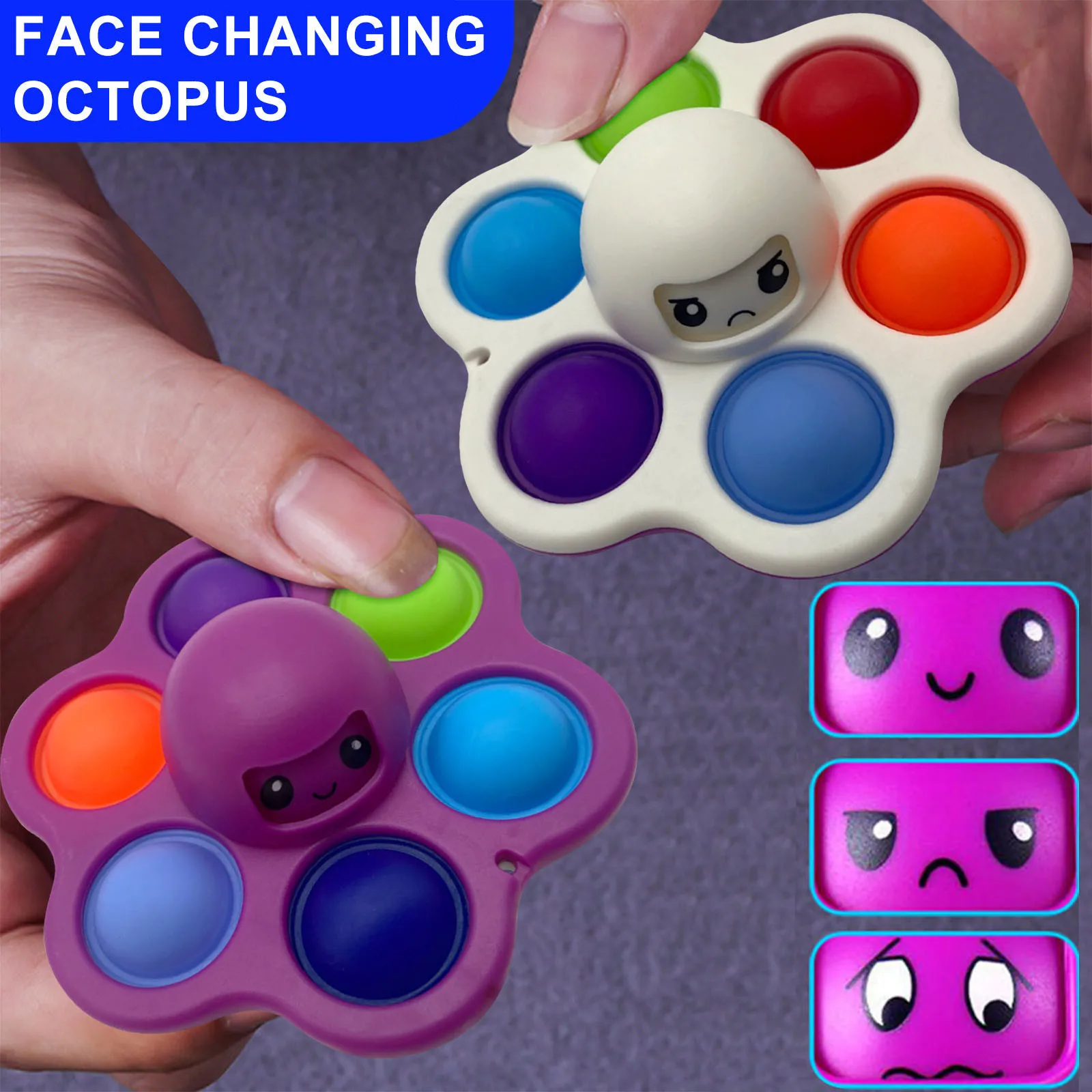 

Hot New Pops Its Press Bubble Super Face-Changing Anti-Anxiety Fidget Toys Simple Dimple Popet Toy for Kids Adults Popsits Gifts