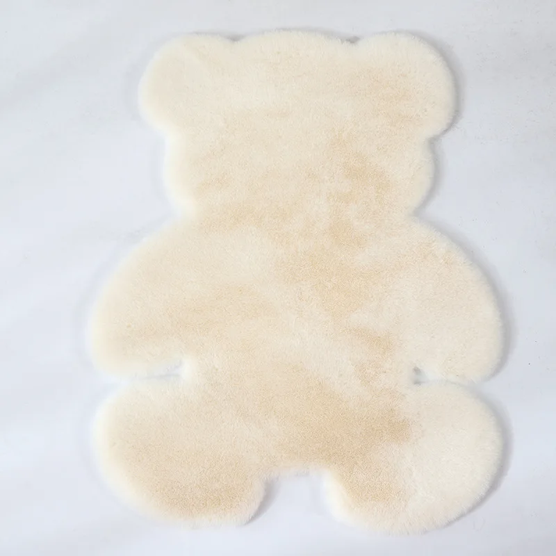 Cartoon Bear Carpet Fluffy Hairy rabbit fur Children Kids Room Plush Artificial Wool Mat Chair Cushion | Дом и сад