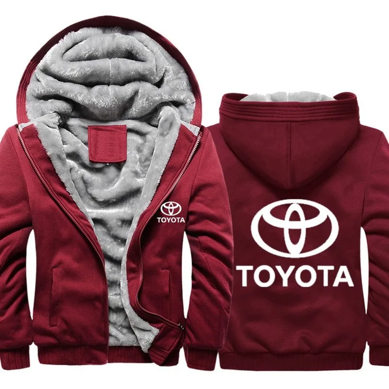 

Hoodies Men Toyota Car Logo Print Jacket Mens Hoodie Winter Thicken Warm Fleece cotton Zipper Camouflage Raglan Mens Coat Jacket