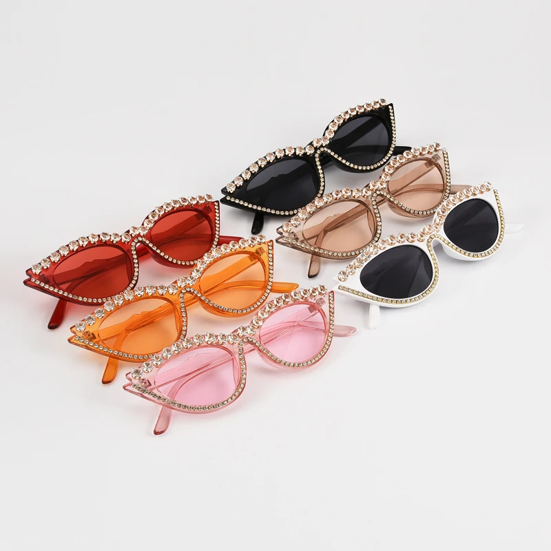 Винтажные Солнцезащитные очки кошачий глаз 2020 женские блестящие солнцезащитные