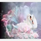 Алмазная 5d-картина Лебедь с кристаллами, круглые стразы, живопись с животными, 100%