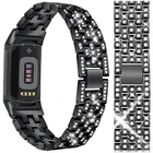 Алмазный ремешок для Fitbit Charge 5, умный браслет из нержавеющей стали, ремешок для часов, аксессуары для Fitbit Charge 4, 3, 2, металлический браслет