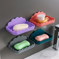 nordic style double layer soap box free perforation and draining wall mounted soap box bathroom multifunctional storage box