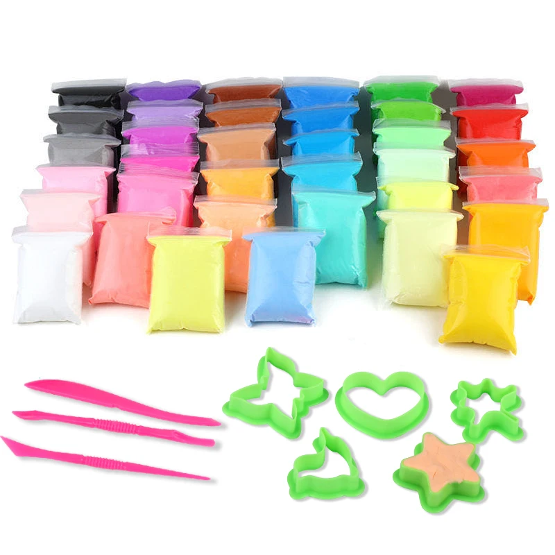 

DIY Clay Toy With Tools Fluffy Multiple Polymer Puzzle Squishy Plasticine Ultralight Anti Stress Hand Gum Playdough For Children