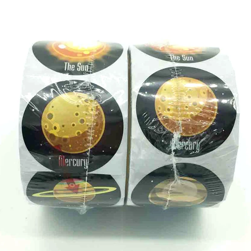 

2 Roll Round Self Adhesive Planet Sticker Creative Space Sticker Roll Decoration Sticker Decals for Envelope Planner Scrapbook