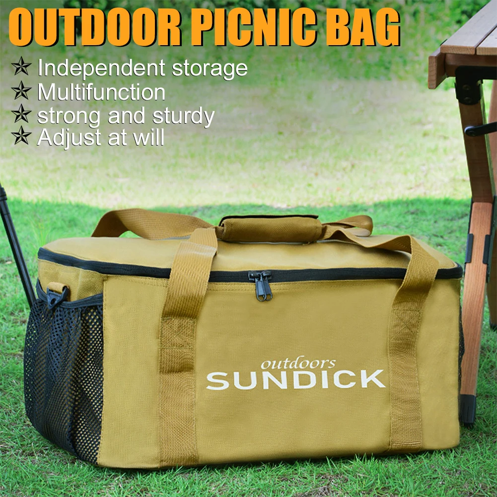 

Portable Picnic Cooler Bag Large Capacity Folding Oxford Cloth Insulation Picnic Ice Pack Travel Camping Pot Food Drink Carrier