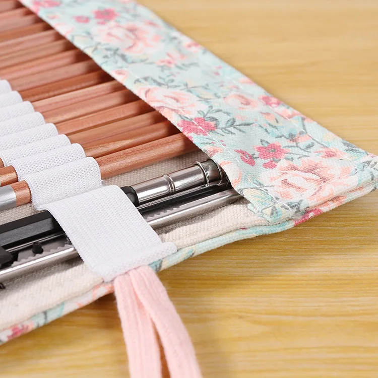 Цветной пенал для карандашей рулон холста держатель мешков подходит цветных |