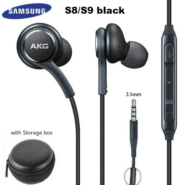 S8 black with box Samsung AKG Наушники EO-IG955 3,5 мм наушники-вкладыши с микрофоном Проводная гарнитура для samsung Galaxy s10 S9 S8 S7 S6 S5 S4 HUAWE смартфон - Цвет: S8 black with box