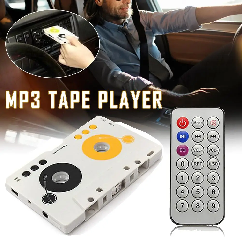 

Portable Vintage Car Cassette SD MMC MP3 Tape Player Adapter Kit With Remote Control Stereo Audio Cassette Player