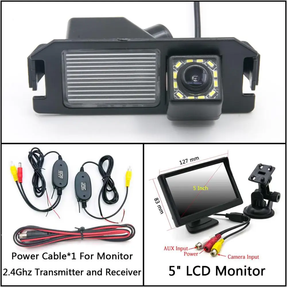 C Wireless 5inch LCD 12 Светодиодный светильник заднего вида для kia plcanto Morning Rio 3 Soul MK1 MK2 Niro DE автомобильная парковочная камера заднего вида ночного видения - Название цвета: C Wireless 5inch LCD