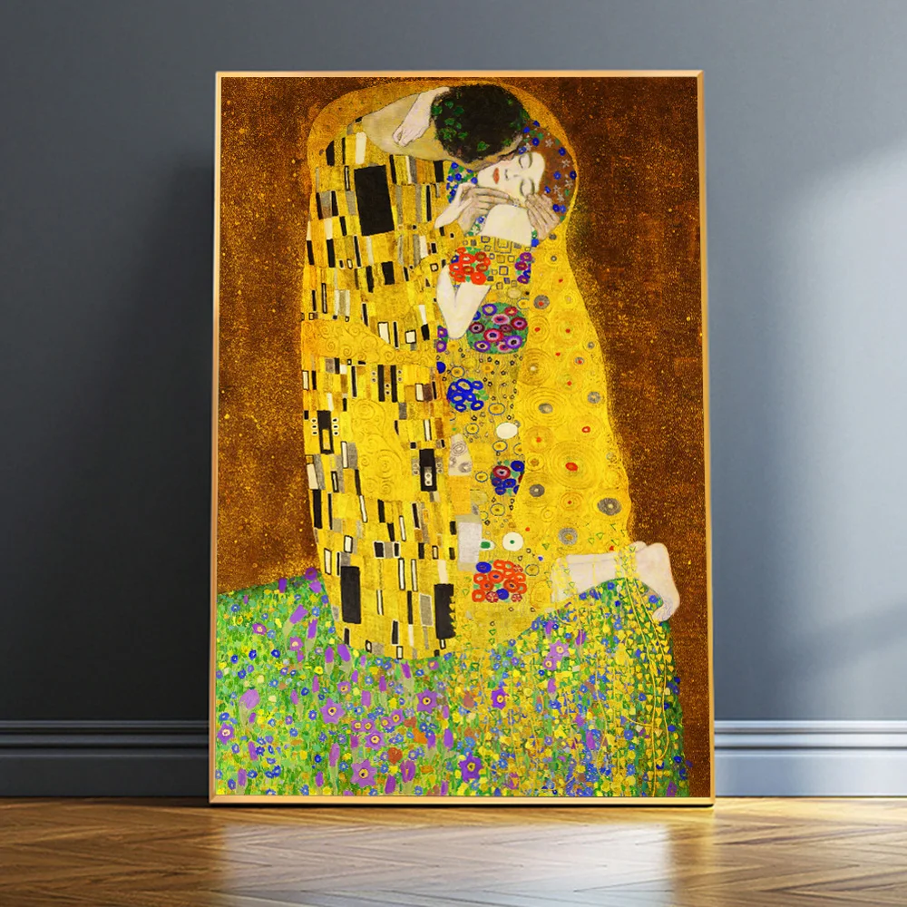 Густав Климт поцелуй Художественная печать на холсте всемирно известная картина