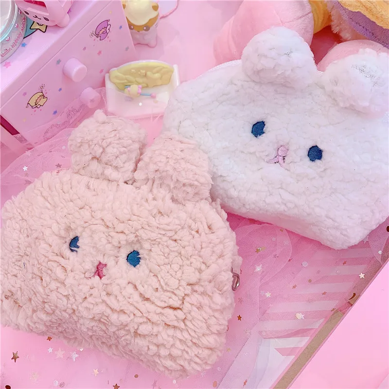 Милые плюшевые кошельки с кроликом чехлы косметички для макияжа коллекции