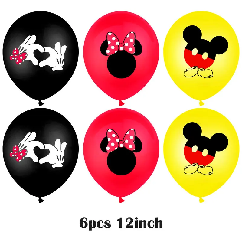 

Mickey Mouse Birthday Decorations Set Happy Birthday Banner Inspired Cake Toppers for Kids Favor Flag Decoration Gifts Minnie