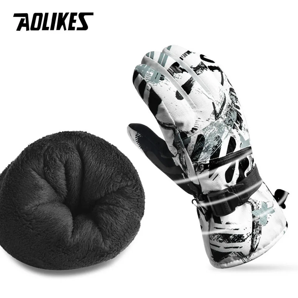 Теплые лыжные перчатки AOLIKES для мужчин и женщин Зимние флисовые