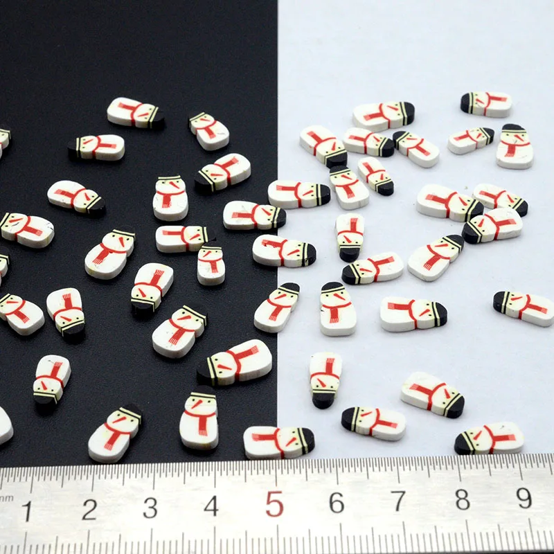 10mm 500g 100 г/лот полимерная Горячая глина Fimo Рождественский снеговик для рукоделия, DIY Slime - Цвет: 10mm 500g