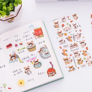 Kawaii Gaga енот ПВХ прозрачная наклейка хлопья симпатичный мультяшный телефон дневник календарь журнал наклейка s Скрапбукинг Канцтовары