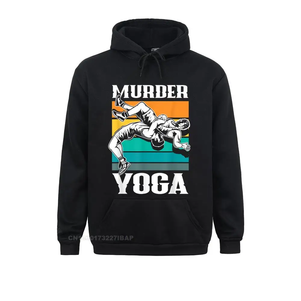 Murder Yoga Funny Retro Vintage Wrestler Wrestling Hoodies for Men Customized Sweatshirts Chinese Style Cheap Hoods Long Sleeve