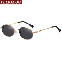 peekaboo men retro sunglasses oval full metal frame uv400 yellow fashion sun glasses for women 2021 round gold dropshipping