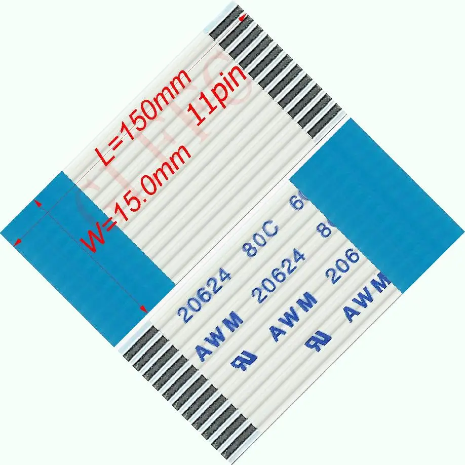 11pin 1 25 шаг 150 мм 1800 B Тип Гибкий плоский кабель FFC awm 20624 ROHS для TTL LCD DVD