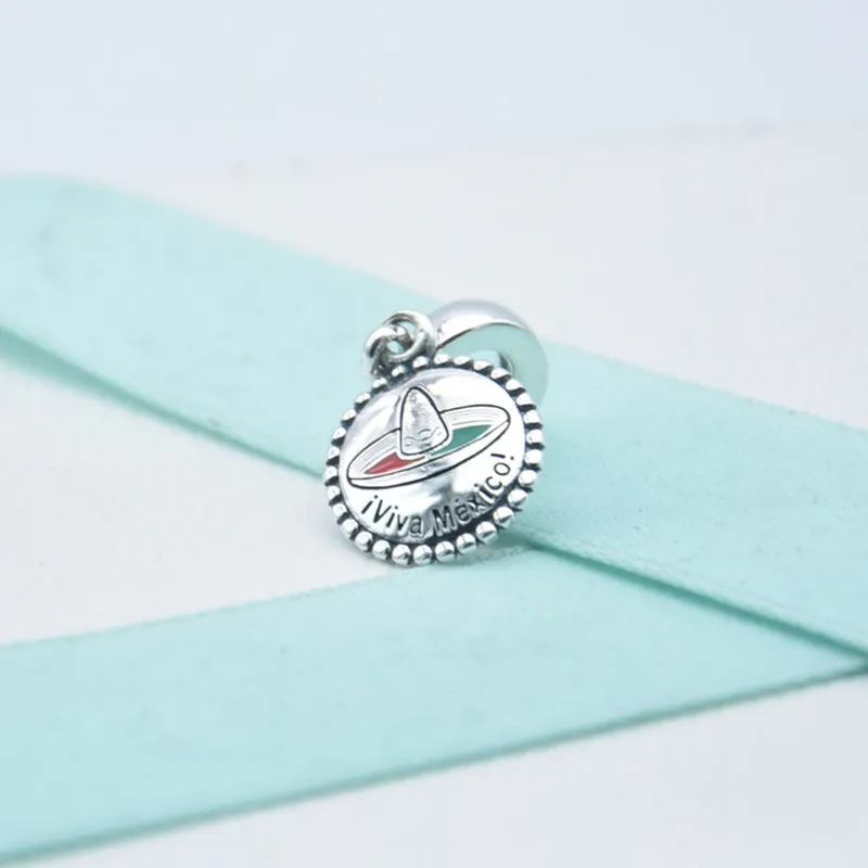 

2020 New 100% 925 Sterling Silver Iviva Mexico Local Carved Cap Dangle Charms Fit Charm Necklace Pendant Bracelet DIY For Women