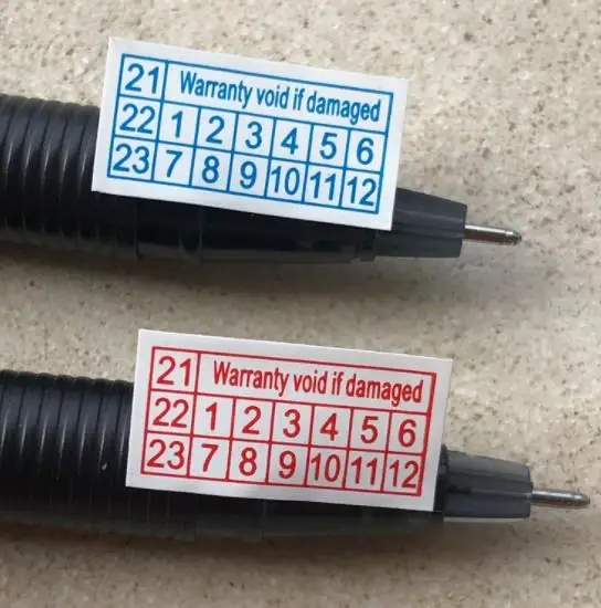 200 шт. год красный цвет Прямоугольная форма разрушаемая этикетка гарантия Void Если