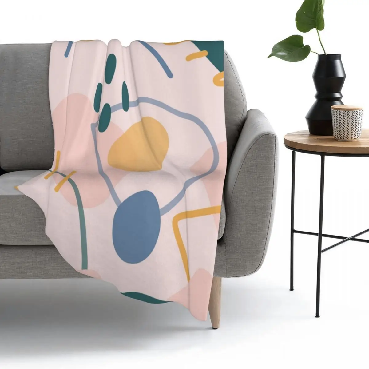 

Abstract Shapes Throw Blanket Fleece Throw Blanket Bed Blanket Sofa blanket flannel Cozy bedding On Home travel Adult child sofa