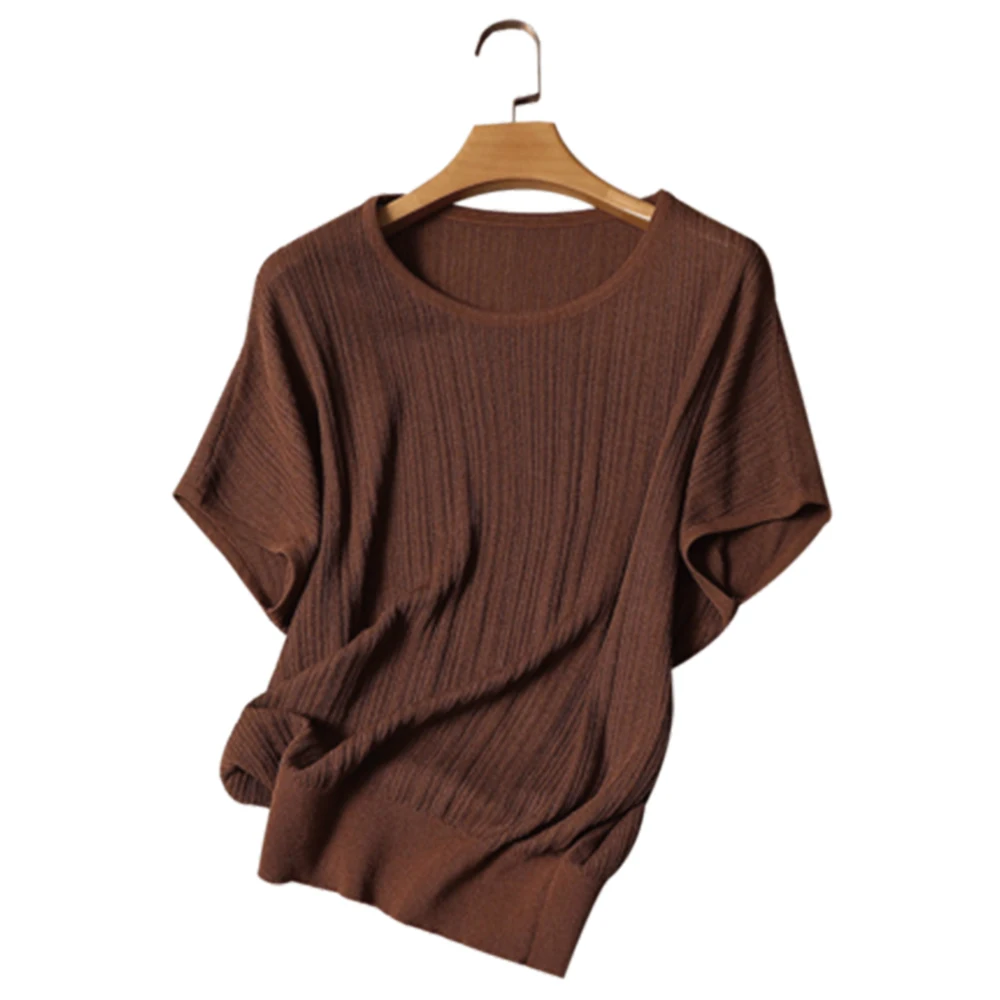 Лето 2021 новые женские футболки с рукавами летучая мышь коротким рукавом круглым