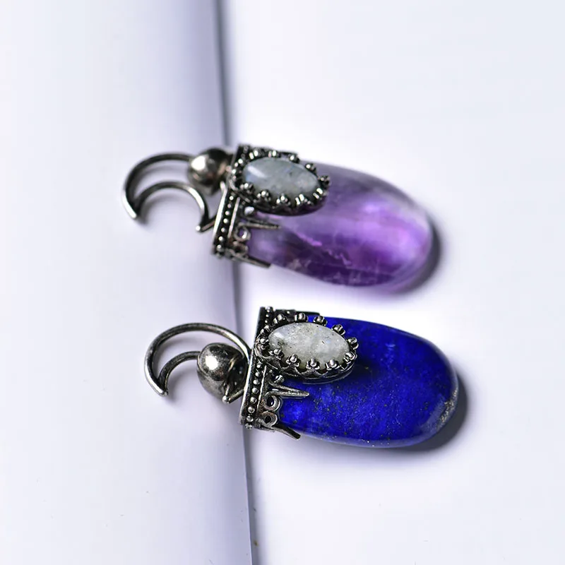 1 шт. подвеска из натурального кристалла аметиста и розового кварца|Камни| |