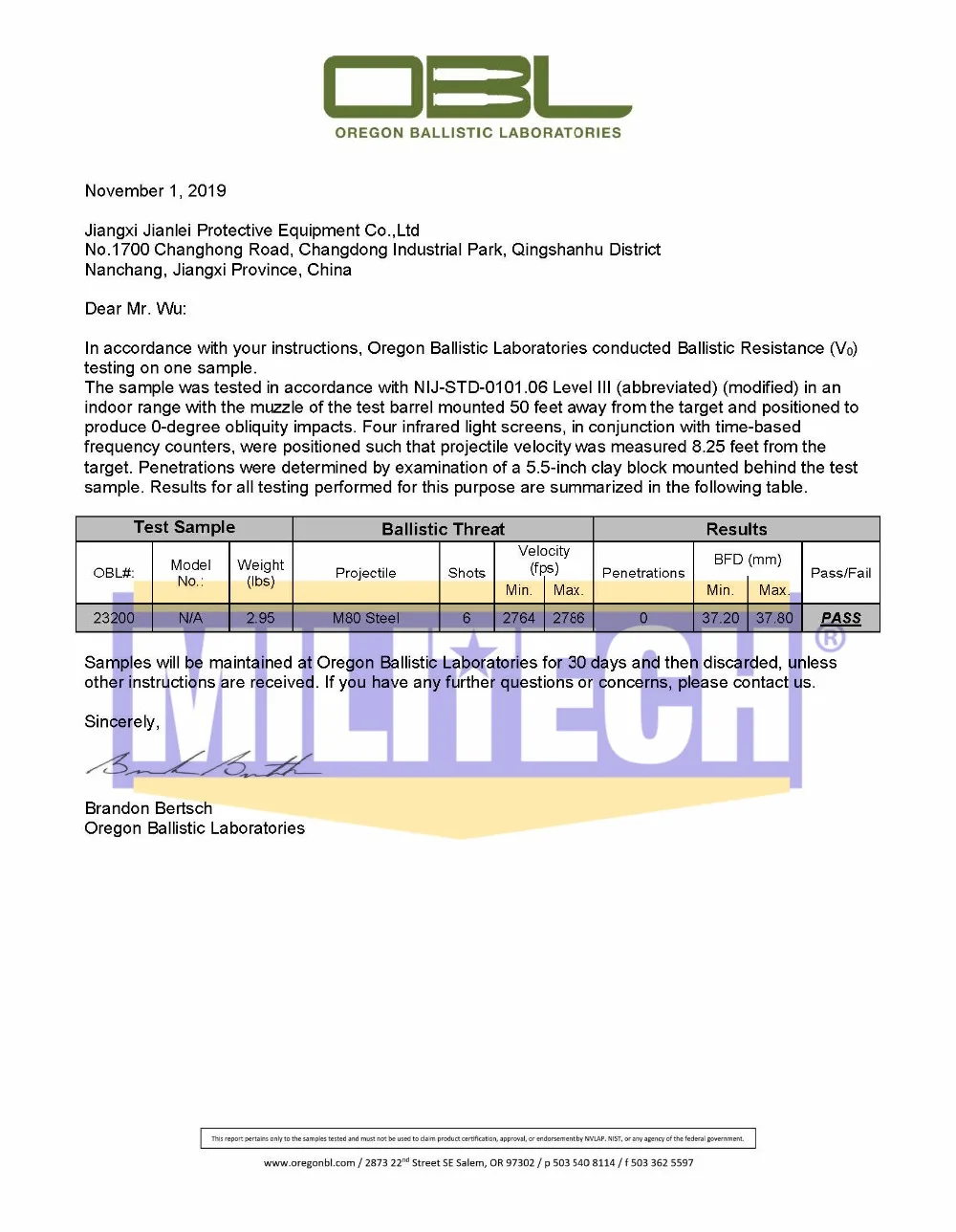 Пуленепробиваемая пластина MILITECH из чистого ПЭ класс NIJ 3 + III 0101 06/NIJ 07 RF1