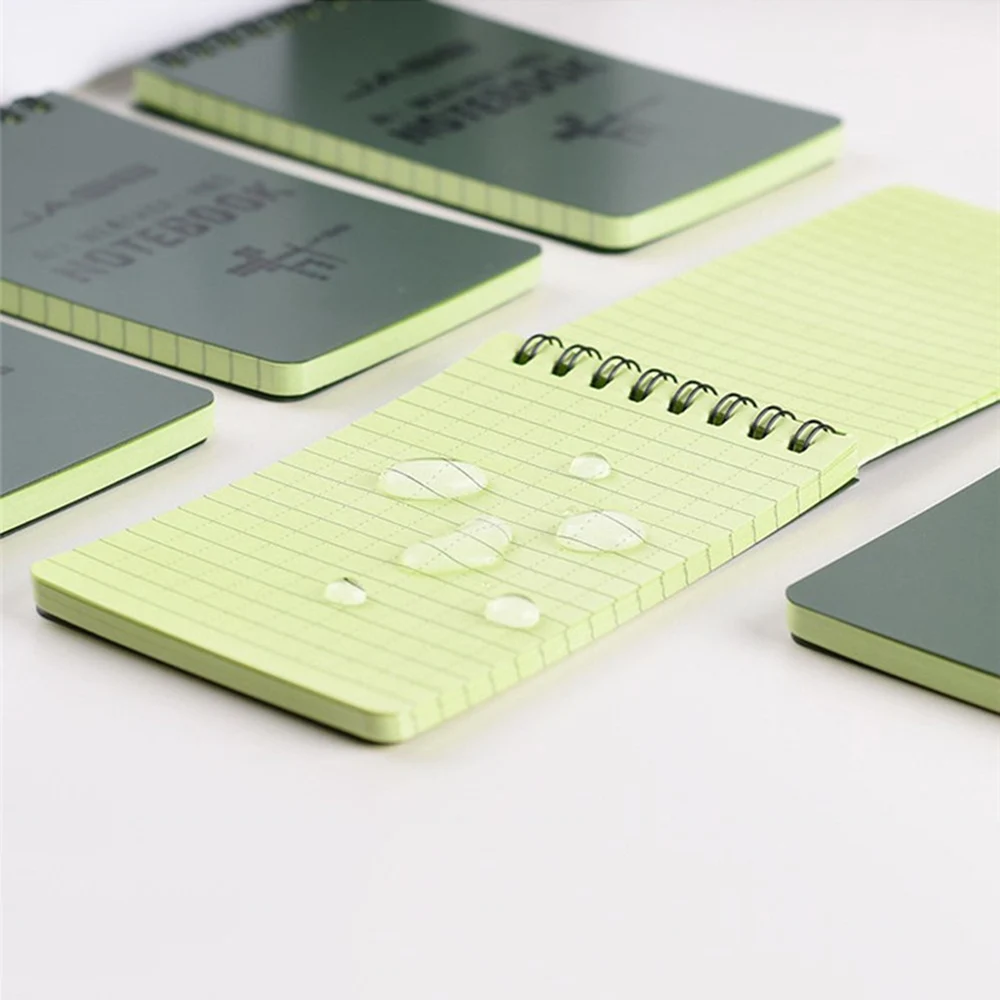 Зеленый карманный блокнот 1 шт. водонепроницаемый для заметок спираль изучения