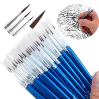 10pcsset hook line pen long tail nylonhair painting brush children diy art supplies tool art stationery watercolor painting pen