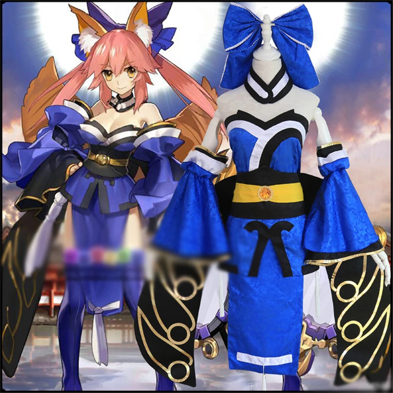 Японское аниме Fate/Grand Order FGO Tamamo no Mae женский костюм для косплея платье полный