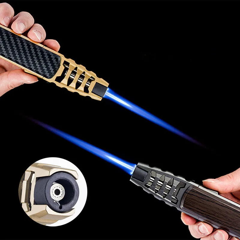 

2021Kitchen BBQ Metal Windproof Cigar Big Jet Flames Fire Turbo Torch Fire Grinding Wheel Lighter Gas Lighters Men's Gift