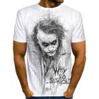 2021 летняя белая футболка клоуна с 3D принтом Джокера, мужская повседневная мужская футболка Джокера, забавная футболка клоуна с коротким рукавом, женская футболка