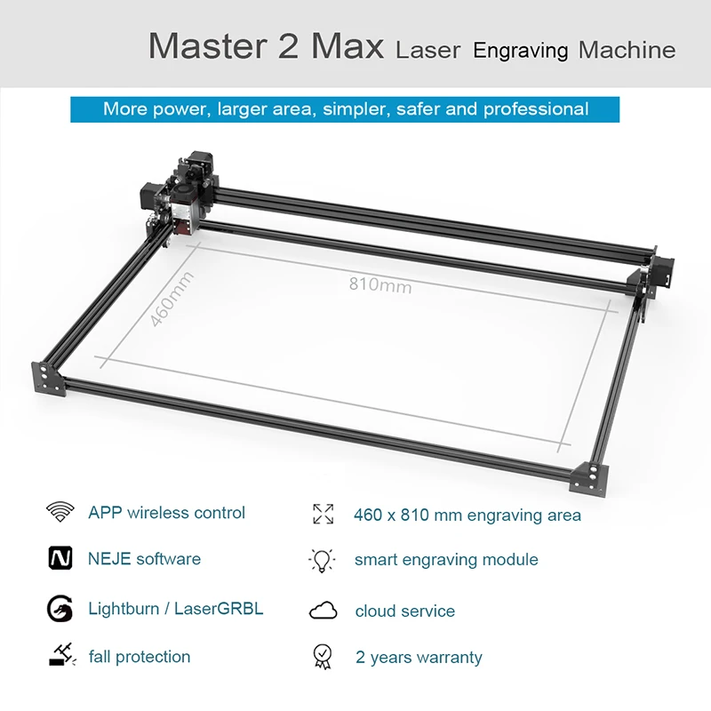 Профессиональный лазерный гравировальный станок CNC Master 2 Max 30 Вт 460x810 мм резак