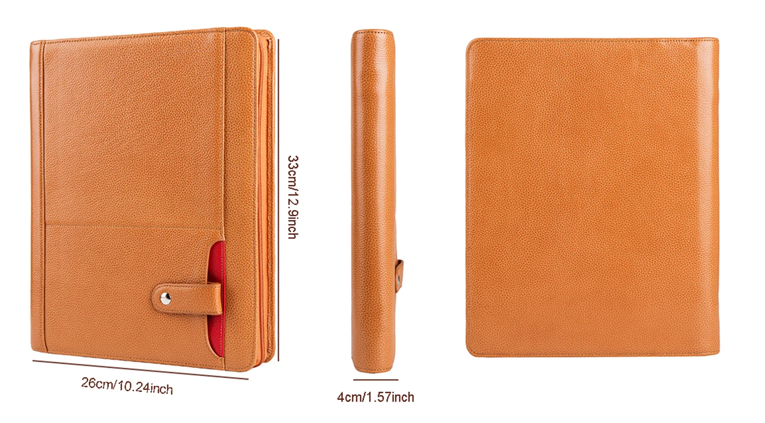 Handmade Genuine Leather Portfolio A4 Folder Document Organizer, Personalise Business Travel Padfolio Portfolio Case- Brown