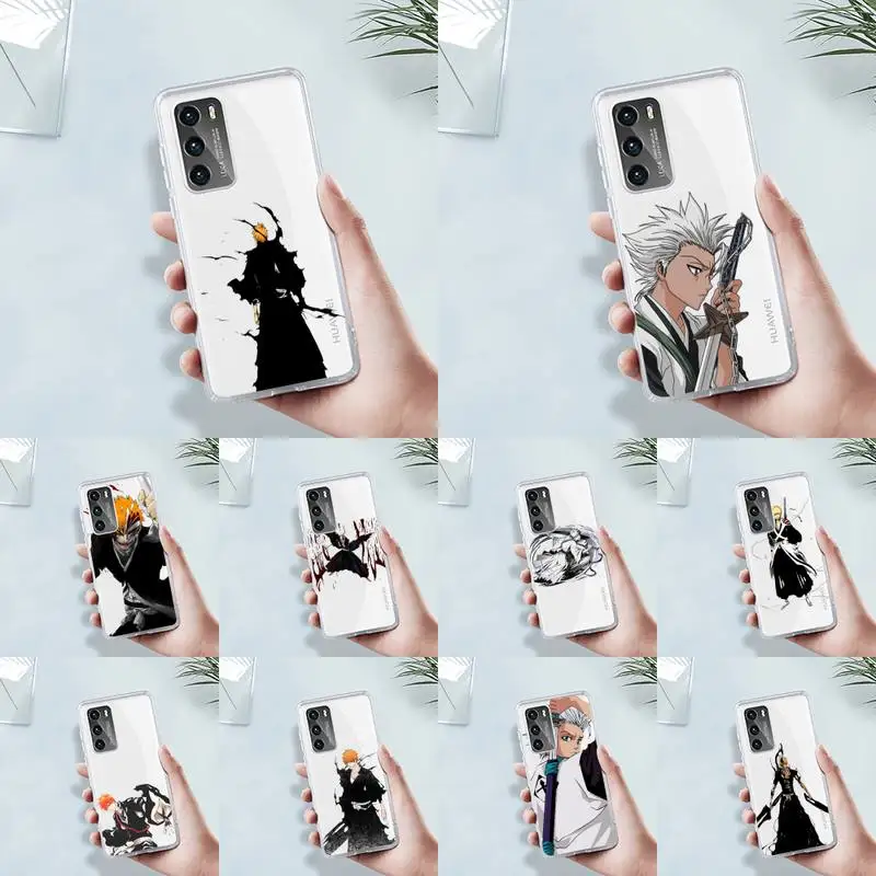 

Anime Bleach Phone Case Transparent For Huawei MATE P 40 30 20 10 pro plus lite X 5G Soft TPU Clear Mobile bags