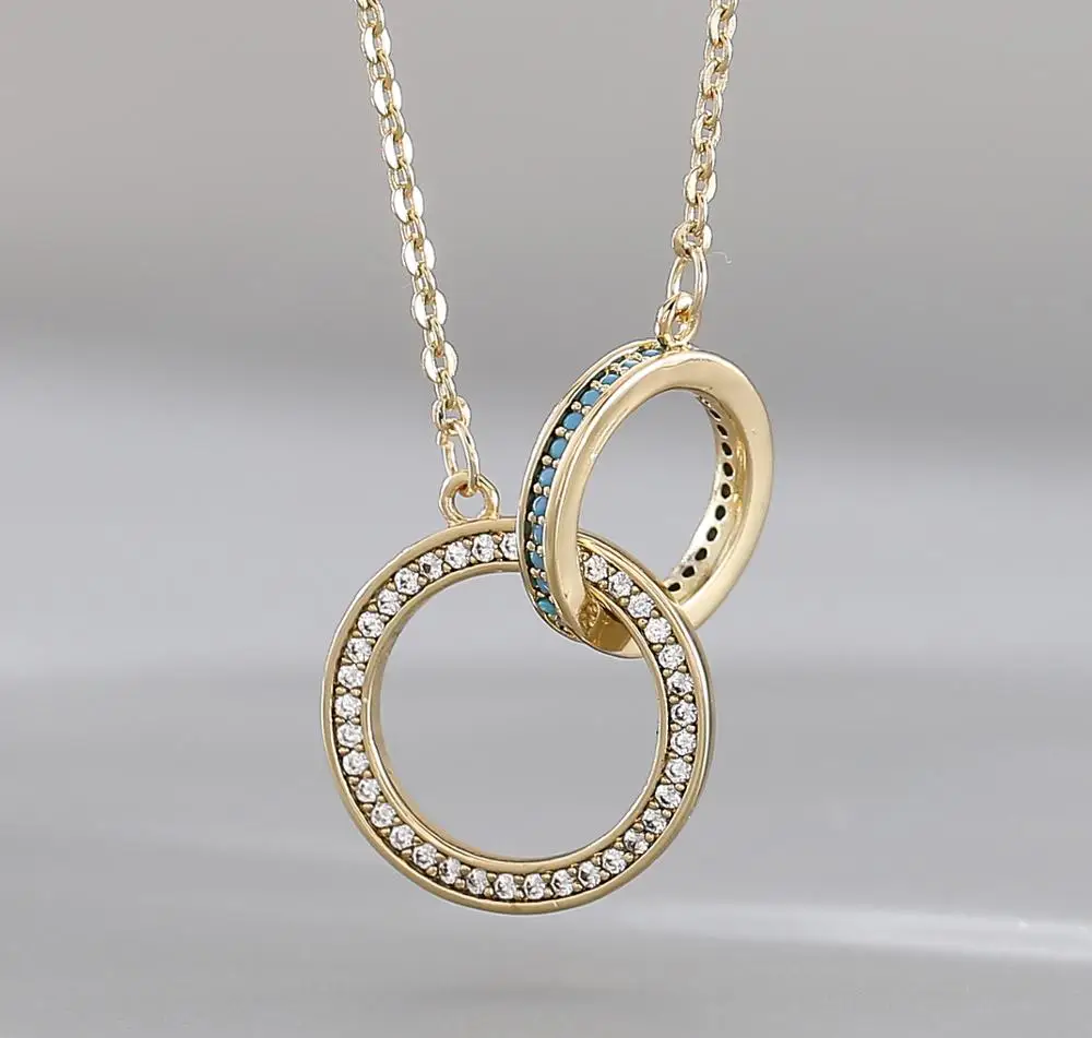 Модные цвета: золотистый серебристый круг Цепочки и ожерелья блокируя круглые