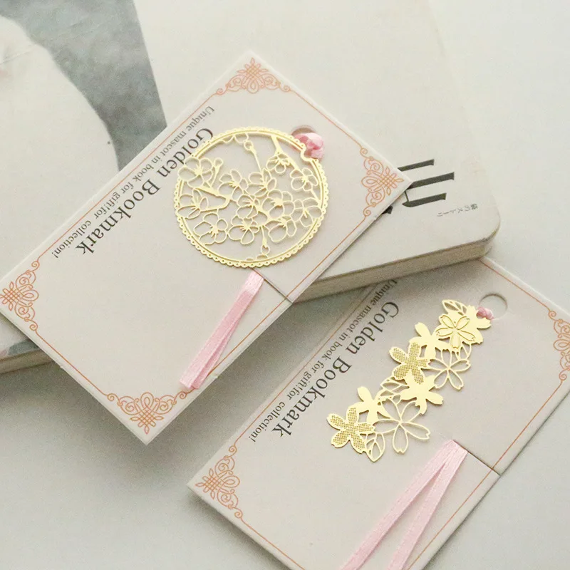 8 шт. золотые металлические закладки для книг винтажные цветы зажим страницы