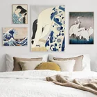 Винтажные японские фотообои для домашнего дизайна с изображением Белого Журавля, картины на холсте для украшения интерьера гостиной