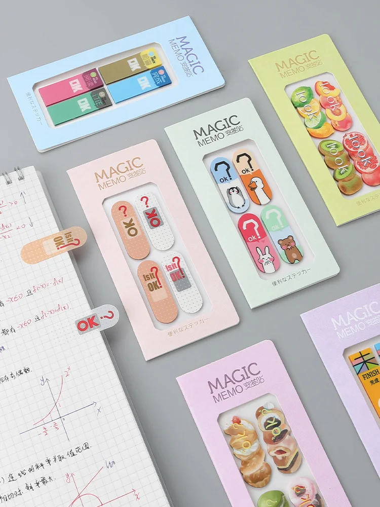 Students' Creative Sticky Notes Note Paper Memo Pads Collection Korean Ins Cute Cartoon Girl Non Suit