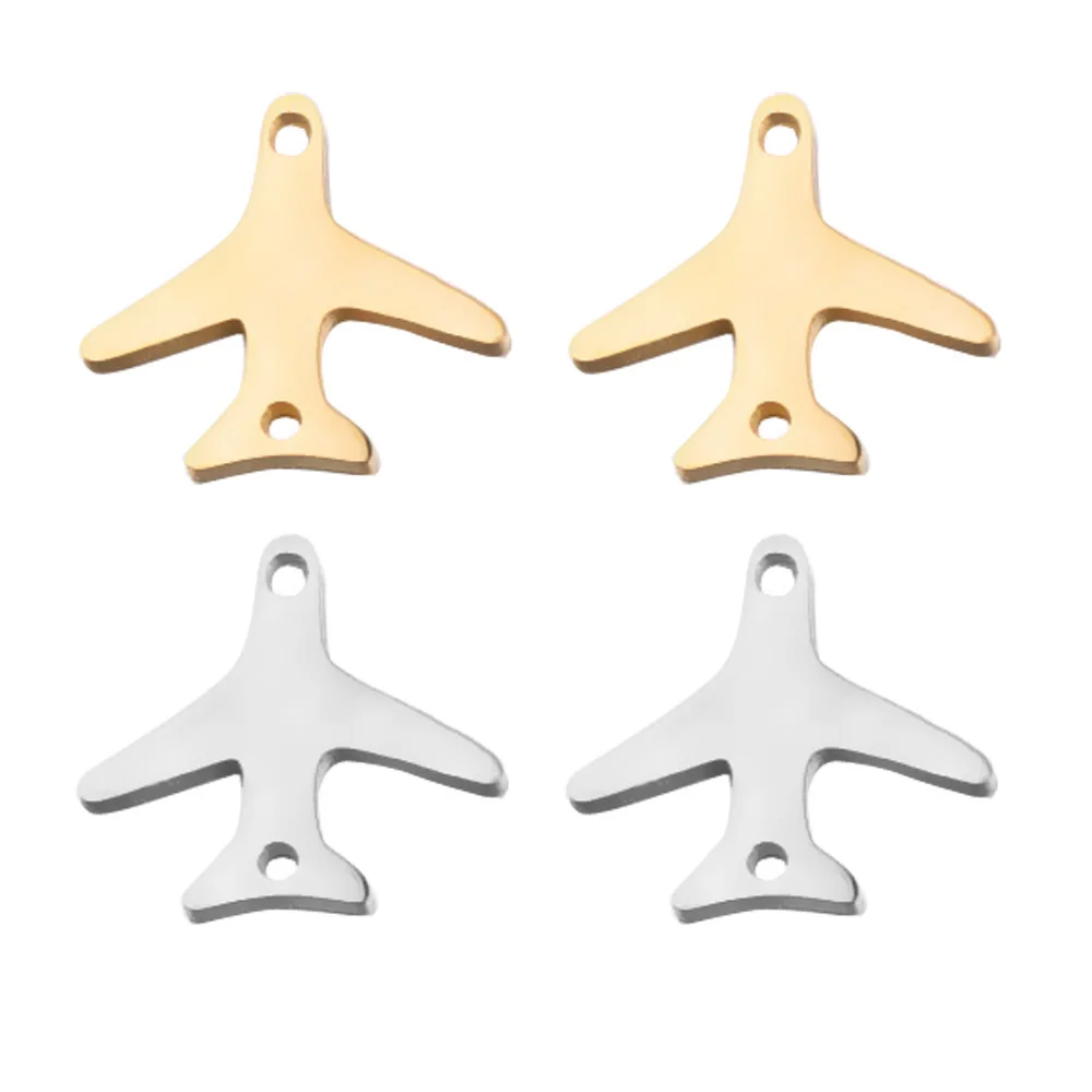 

10pcs/lot Stainless Steel Aircraft Charms for DIY Jewelry Making Necklace Pendant Bracelet Beads Accessorie Both Sides Polished