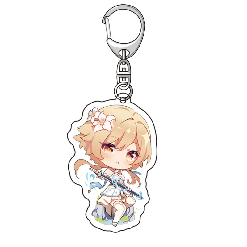 Anime Game Genshin Impact Acrylic Keychain Delicate Craft Mengpa Key Chain Delicacy Car Pendant Small Trinket Ring Gift | Украшения и