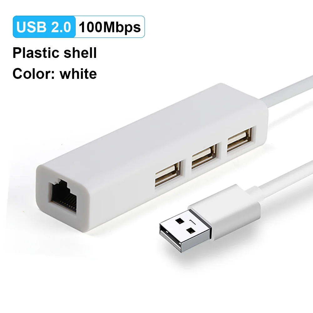 OFCCOM USB Ethernet USB 3,0 2,0 к RJ45 концентратор 10/100/1000 м Ethernet адаптер Сетевая карта USB Lan для Macbook Windows - Цвет: USB2.0 100M White