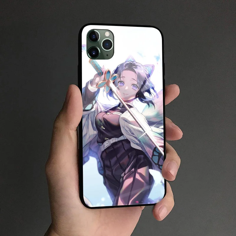 Shinobu Kocho Kimetsu no Yaiba мягкий силиконовый стеклянный чехол для телефона чехол для Apple iPhone 6 6s 7 8 Plus X XR XS 11 Pro MAX - Цвет: AE 2803