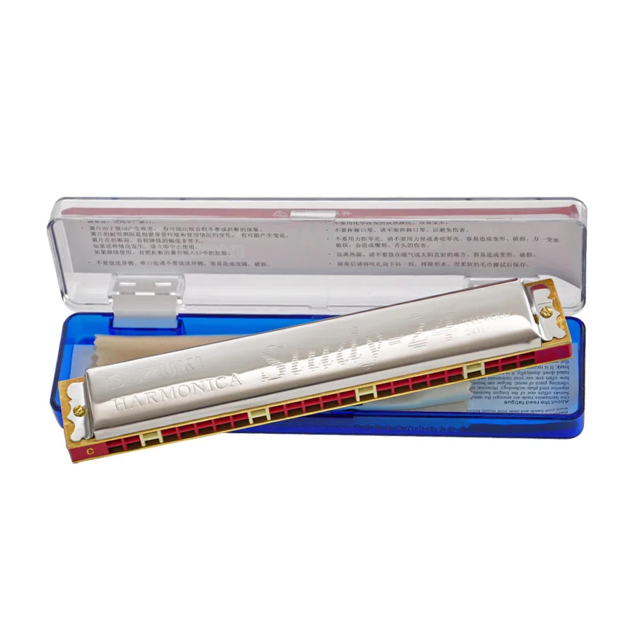 Губная гармоника Suzuki Harmonica 24 Hole STUDY-24 C Key Polyphony New Style High Quality с чехлом.