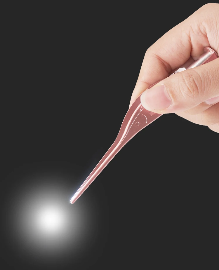 Хит продаж светодиодный Пинцет для чистки ушей пинцет из нержавеющей стали