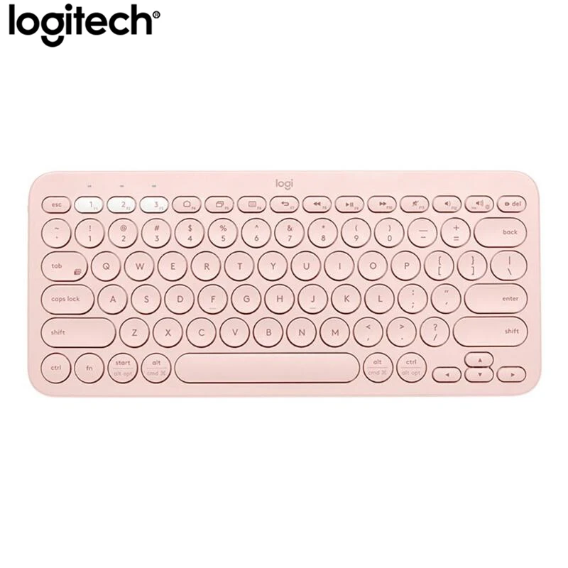 Беспроводная клавиатура logitech K380, Bluetooth, портативная, ультра тонкая, мини, бесшумная, многофункциональная, клавиатура для ПК, ноутбука, планшета, Android, IOS - Цвет: Розовый
