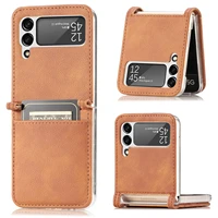 luxury leather phone case for samsung galaxy z flip 3 5g wallet card slot cover for galaxy z flip 3 tpu shockproof lining case
